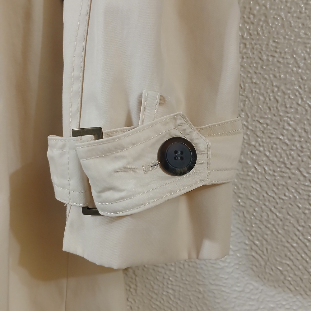 Marvin Richards New York Cream Colored Button Up Trench Coat - Picture 8 of 14